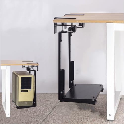 Under Desk PC Mount - Adjustable Computer Case Holder with Protective Pads for Air Circulation, Supports Up to 66lbs