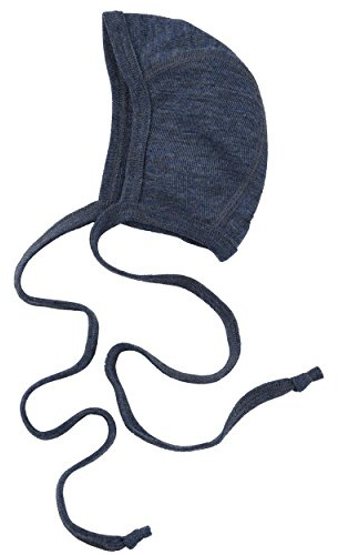 Engel Baby Häubchen 100% Schurwolle Gr. 50/56-74/80,, 080 - Blau Melange, 50/56