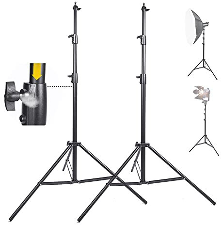 Studio Photo Heavy Duty Light Stand x2, 260CM Photography Air Cushioned Light Stand Tripod, for Monoight Reflector Softbox Video Shooting, 2 Sets