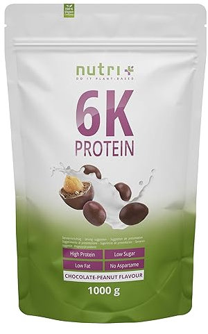 Nutri + Eiweißpulver Schokolade Erdnuss 1 kg - Proteinpulver ohne Milch, Laktose, Zucker & Whey - Chocolate Peanut Butter Protein - Low Sugar Eiweiß Pulver Schoko Erdnussbutter