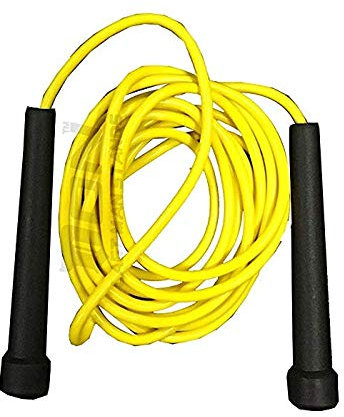 DON Skipping Rope Jumping Fitness Boxercise Plastic Handle Nylon Rope Gym Exercise 3m/10ft Single (Yellow)