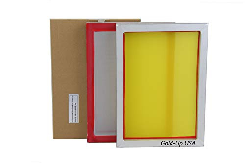 Gold Up USA Inc Aluminum Screen Printing Screens, Size 10 x 14 Inch Pre-Stretched Silk Screen Frame (110 White Mesh)