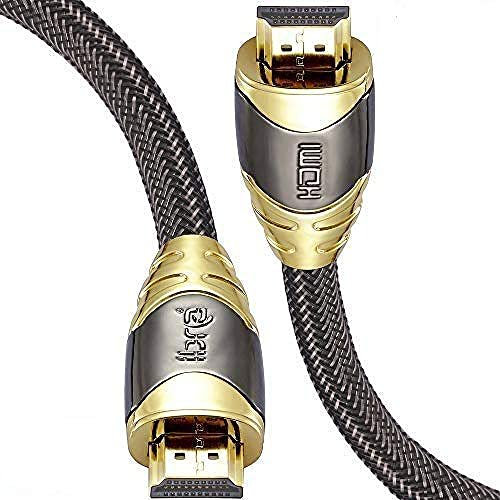 Cable HDMI de 8K Cable de conexión de 0.75M, Velocidad ultraalta 2.1 a 48 Gbps, 8K @ 60Hz, 4K @ 120Hz, Soporte para Fire TV, Ethernet, Audio Return, UHD 4320p, 3D y Xbox Playstation PS3 PS4-IBRA Lujo