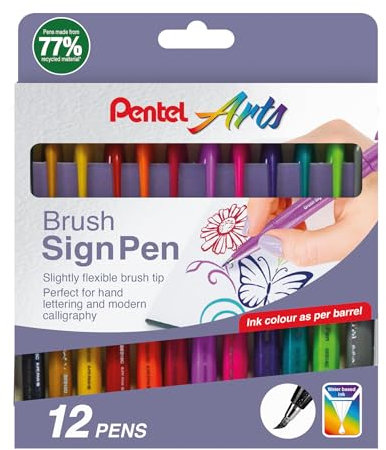 Pentel Feutre pinceau - Fresh Shades - 12 pièces