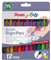 Pentel Arts SES15C Brush Sign Pen Assorted Colours (Wallet of 12)