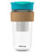 SoleCup. Large Travel Mug Loose Tea Infuser - Detachable Tea Strainer with Spill Proof Lid - 18oz/530ml BPA-Free Reusable Glass Travel Coffee Cup with Cork Band (Blue)