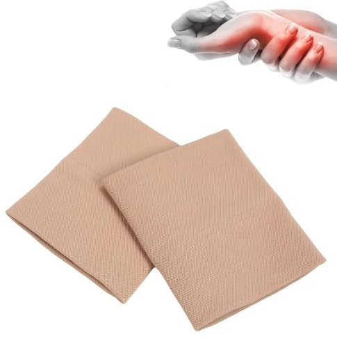 1 par de muñequeras de compresión de color de piel, soporte de muñeca elástico suave, muñequeras deportivas para hombres y mujeres, túnel carpiano y alivio del dolor de muñeca (M)
