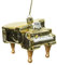 Decoris Christbaumschmuck Glas 10cm Klavier Musikinstrumente Weihnachtskugeln mundgeblasen hellgold Gold