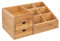 Five - Organiseur de Salle de Bain Rangement Maquillage 2 Tiroirs et 7 Compartiments en Bambou