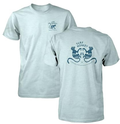 DRESSED IN MUSIC PLAY WITH ME T-Shirt à Manches Courtes Surf Monkey® Design 2 Monkeys, Glace, XL