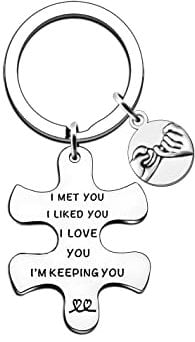 WTOPP Couples Gifts for Girlfriend Wife Boyfriend Husband Happy Wedding Anniversary Keyring Valentine Birthday Gift for Her He Women Men