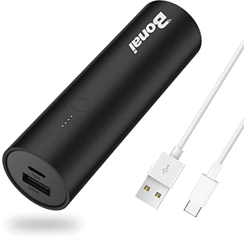 BONAI USB C Portable Charger 5000mah Power Bank Small Battery Pack Phone Charger for Samsung Galaxy Motorola Nokia Huawei Oppo Google Pixel Mobile Phone, Black (USB to C Charging Cable Included)