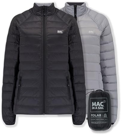 Mac in a Sac - Polar - Packable Women's Down Jacket - Black Grey - M