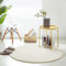 Teppich Wölkchen Fell Rund, Fellteppich Rund, Kunstfell Teppich Waschbar, Hasenfell, Kaninchenfell - Flauschiger Teppich Wohnzimmer, Bettvorleger Schlafzimmer - Beige - Rund 120cm