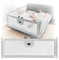 Primabobo® Bettschutzgitter für Kleinkinder und Babys, geeignet für Reisen und zu Hause, höhenverstellbar, robuster Metallrahmen mit weichem Schutzschaum, Rausfallschutz, Grey, 140 cm (140 cm x 68 cm)