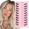 Parriparri Halbe Wimpern Transparente Band 10 Paar Cat Eye Lashes Half Künstliche Wimpern Natürlich Fake Lashes Cateye 3D Flauschige Falsche Wimpern Kurz Corner Eyelashes