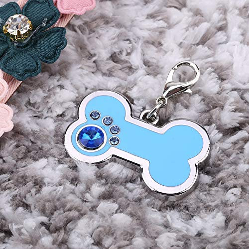 HEEPDD Pet Name Tag, Dog Tag, Zinklegierung Hundehalsband Tag Pet Name Tag Cat Tag für Dog Tag (Blau)