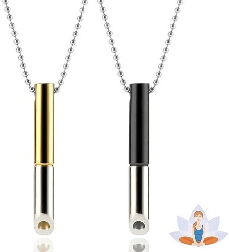 Lucktao Angstlinderung Halskette Achtsam,Meditations Atemhalskette,Atem Halskette,Angst Relief Items, Angst Halskette,Stress Relief Mindful Breathing Halskette,für Herren Damen Meditation Entspannung