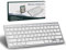Bluetooth Tastatur Kabellos,Deutsche QWERTZ Layout Funktastatur Mini Kompaktes Ultra-Dünn Wireless Tastatur für iPad,Mac,Laptop, Tablet,Surface,Phone,Computer,Windows/Android/iOS, Silber
