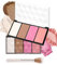Matt Rouge Polvere Palette 4 in 1 Multi-use Creme Blush Palette con pennello, resistente all'acqua Contouring & Highlighter Polvere Easy to Blendable, palette professionale per il trucco del viso, 24