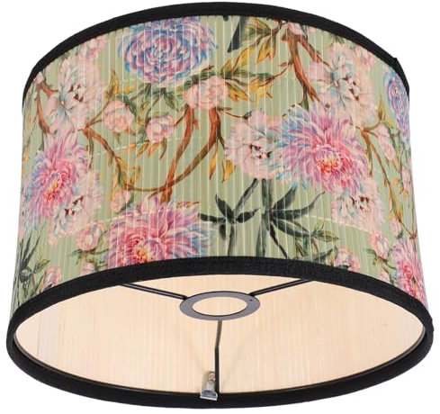 Lurrose Abat-Jour En Bambou Vintage Pour Lampes De Table - E27 À Motif De Fleurs - Décoration De La Maison Style 2