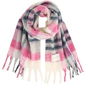 TOM TAILOR 1043008 Cosy Schal mit Karomuster, 36323-Winterly Berry Check, OneSize