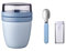 Mepal - Juego de cucharas plegables con fiambrera Ellipse - Práctico vaso para yogur y cereales - División para yogur y cereales - Apto para congelador, microondas y lavavajillas - Azul nórdico