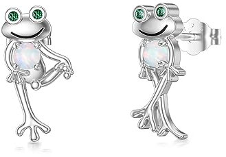 Frosch Ohrringe für Damen 925 Sterling Silber Frosch Ohrstecker Niedlicher Tierschmuck Geschenke Geburtstags Geschenke für Mädchen Freunde