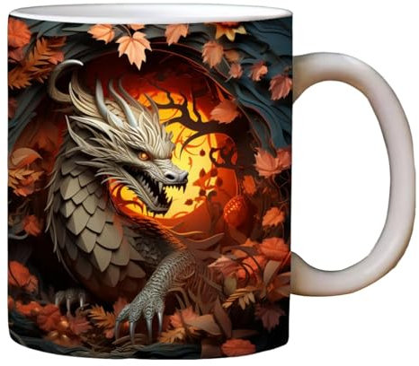 Opilroyn Dragon Beer Tankard Mug - Dragon Coffee Mug, Mythical Dragon Mug, Dragon Beer Stein Mug | Dragon Pattern Drinking Mug, Steampunk Dragon Coffee Mug, Dragon Java Cup for Coffee Men Father Day