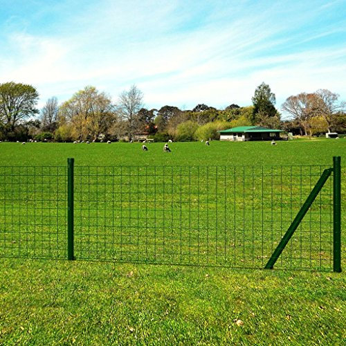 Sufrk Euro-Zaun, Stahl, 10 x 0,8 m, Grün, Gartenzaun, Gartenzaun, Pforte