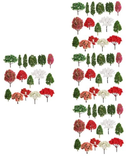 Gatuida 64piezas Miniature Trees Fake Trees for Landscapes Craft Projects and Dioramas for Mini Gardens and Scenic Displays