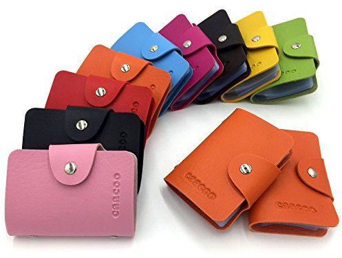 AirZyx Porte Carte Femme Homme Porte Carte de Credit Femme Homme 24 Fentes (Orange)