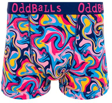 OddBalls | Mens Boxers | 1 Pack | Classic Fit | Mens Underwear | Hipster Boxer Shorts | Cotton Boxers | Elastic Waistband | Ripple | 3XL-Large