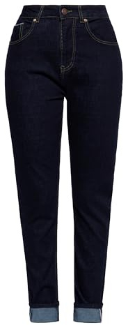 Queen Kerosin Damen Jeanshose Jeans Denim Red Selvedge High Waist Rinsed Washed Slim Fit Basic 5-Pocket 50s Rockabella Pin-up Betty