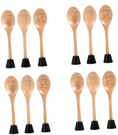 BESPORTBLE 12pcs Baking Spoon Competition Trophy Wooden Cooking Spoon Prizes Design