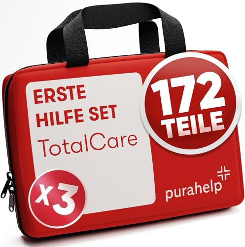 Erste Hilfe Set (3 Stück) - 172 Teile für Zuhause, im Büro oder Unterwegs | Reiseapotheke Erste Hilfe Set Outdoor Kinder
