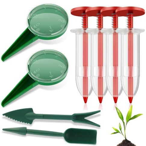 jamgeery Sämaschine | Handpflanzer -Sämaschine Spreader - Handsäspender, Sämaschine mit Sämlingen Pikierer, Widger, 8 x Gartenwerkzeuge für Gemüse, Blumen