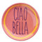 Gift Company Love Plates, Deko-Teller, Porzellan, Motiv: Ciao Bella, rund, rosa, 10x1,5x10cm