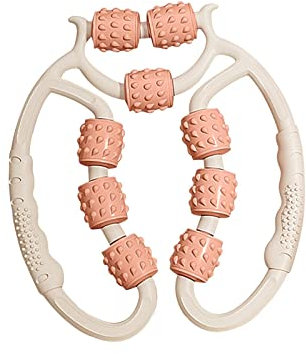 FashionCha pour Les Jambes Outil de Massage à Main 9 Roues Rouleau En Mousse Rouleau de Cellulite pour Les Jambes Tennis Coude Coude Mollet Musculation, orange