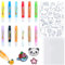 Nurila Window Color Set Kinder, Fensterfarben Kinder, Window Color 12 Pinselfarben und Zwei Pflanzen und Tiere Graffiti-Muster, eine A4-Backfolie, Fenstermalfarben für Glas, Spiegel, Fensterbilder