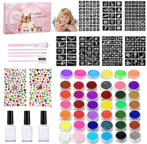 Paleta de pintacaritas Brochas Y Plantillas De Maquillaje Facial Artísticas | Kit Maquillaje Con Colores Solubles Al Agua para