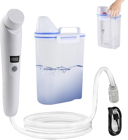 Bidet Portable Po Dusche Portable Travel Bidet Elektrisches Tragbares | elektrisches Bidet(5 x 14 cm) mit 3L Wassertank und USB-Akku, Reise Bidet Handbrause für Camping, Reisen, Badezimmer