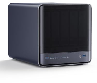 MINISFORUM N5 Air 5-Bay Desktop NAS, AMD Ryzen 7 255, 8C/16T CPU, Radeon 780M,16GB DDR5 64GB SSD(MinisCloud OS), 3×M.2 NVMe, 10GbE + 5GbE, OCuLink and USB4 Ports, PCIe x16 Slot