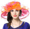 VECRY Femmes Organza Derby Fascinator Mariée Chapeau de Mariage (37-Rose)