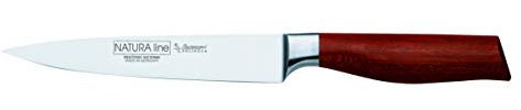 Burgvogel Solingen Natura Line, Filetiermesser Holzgriff, rot satiniert, geschmiedet, 15 cm, sehr scharfes Filiermesser rostfrei, Made in Germany, Braun Rot, 6870.906.15.0