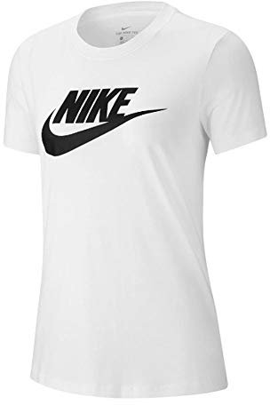 Nike W NSW Tee Essntl Icon Futura T- T-shirt Femme - Blanc ( white/Black ) - XS
