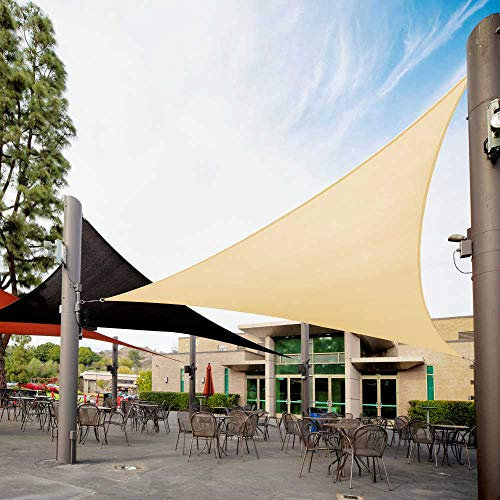 Royal Shade - Tenda Parasole Triangolare per Esterni, in Tessuto, con Protezione UV 95%, 200 g/m², Colore: Beige