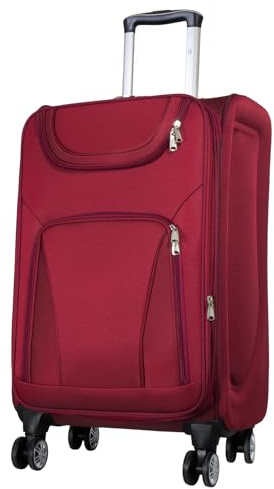 Trendyshop365 Weichgepäck mittlerer Koffer Maribor 68cm 71 Liter 4 Rollen Zahlenschloss Rot