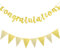 Boao 2 Stück 2024 Gold Herzlichen Glückwunsch Graduierung Banner Dreieck Flagge Banner Vintage Glitzer Glückwunsch Banner Wimpel für Hochzeit Baby Shower Zeremonie Ruhestand Partybedarf