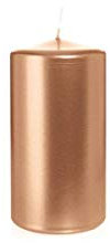 INNA-Glas Pillar candle ROSELLA, rose gold, 15cm, Ø8cm, 69h - Made in Germany - Christmas candle